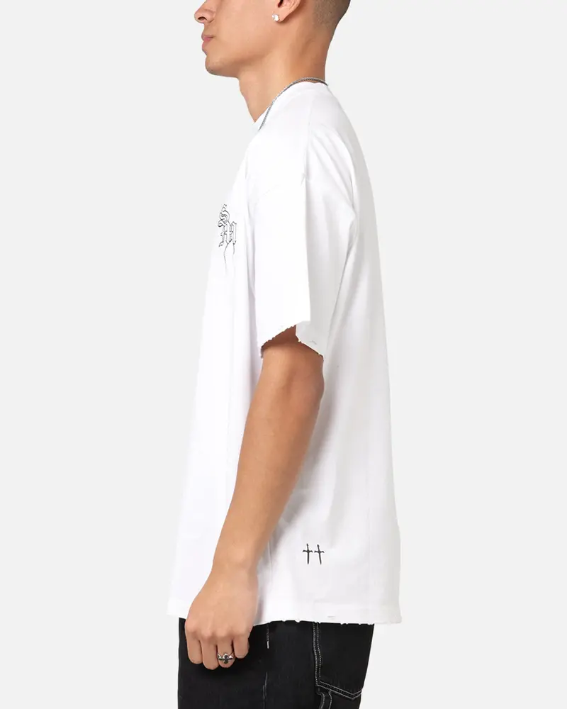 Saint Morta Fray Boxy T-Shirt White 5