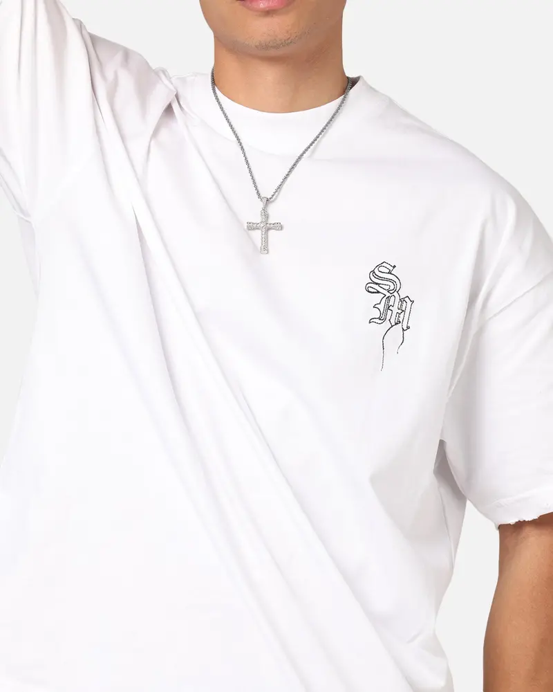 Saint Morta Fray Boxy T-Shirt White 6