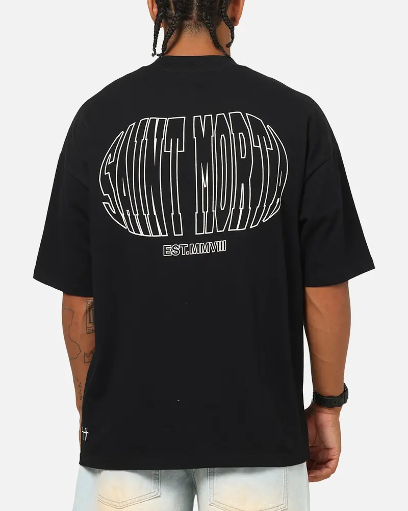 Saint Morta Global Boxy T-Shirt Black 1