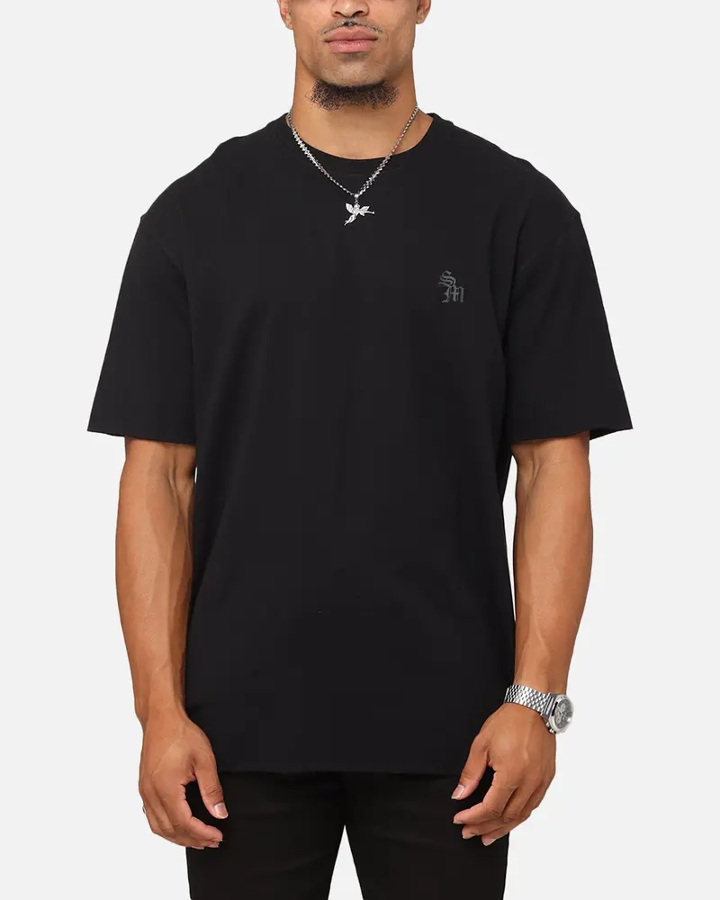 Saint Morta Gothic Monogram Box T-Shirt Black 1