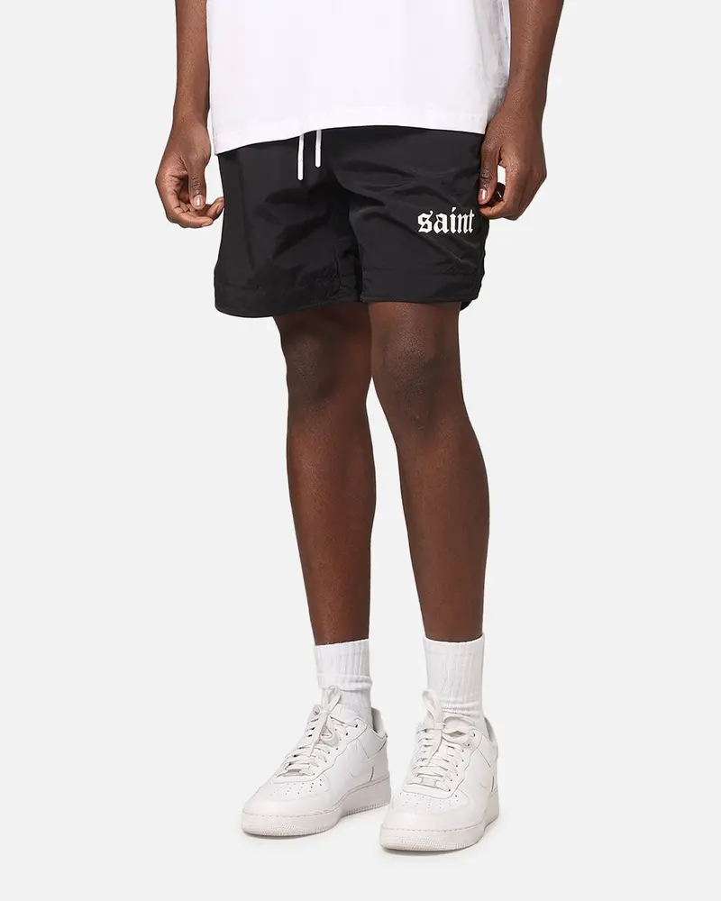 Saint Morta Gothic Nylon Shorts Black 1