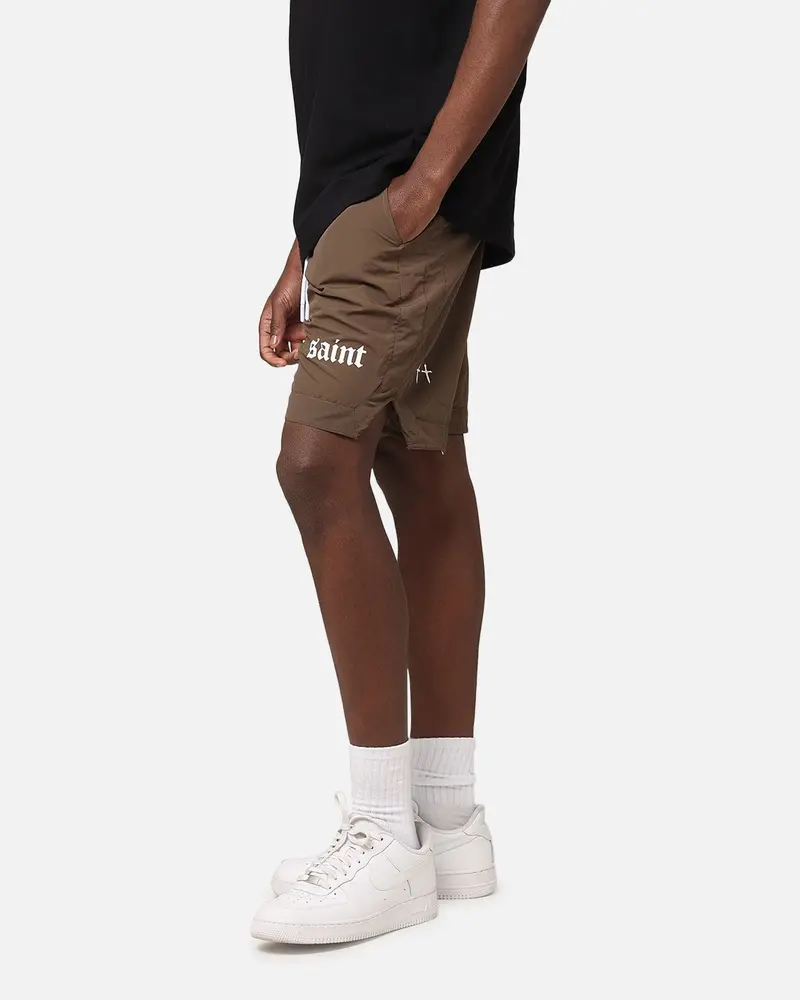 Saint Morta Gothic Nylon Shorts Chocolate 6