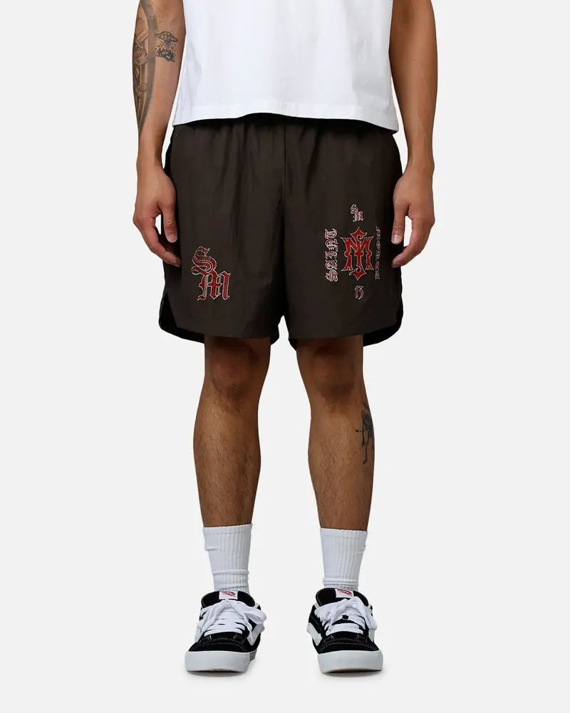 Saint Morta Hardcore Nylon Shorts Dark Brown 1