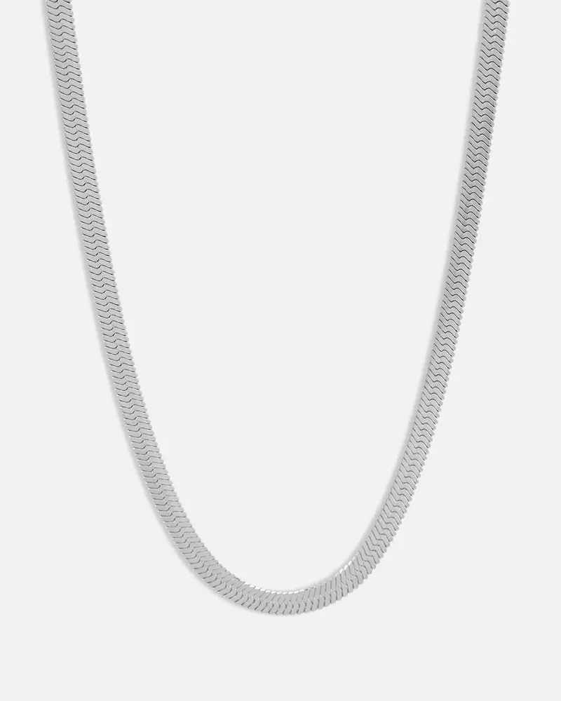 Saint Morta Herringbone Necklace White Gold 1