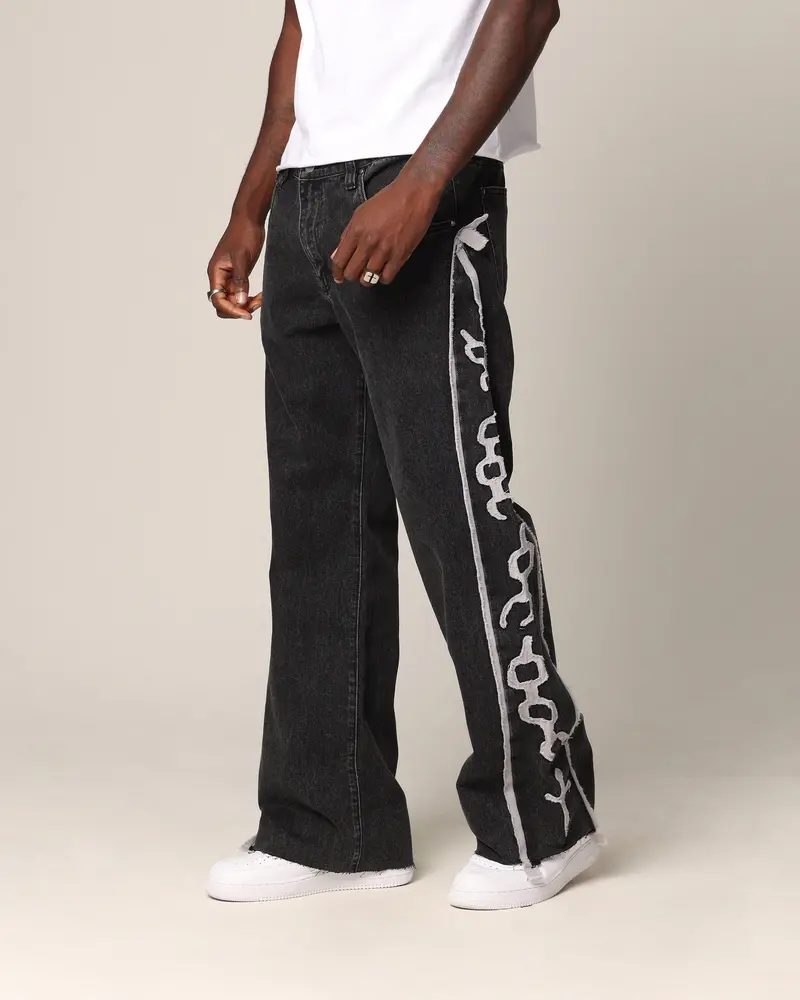 Saint Morta Holy Ghost Flared Jeans Black Wash 1