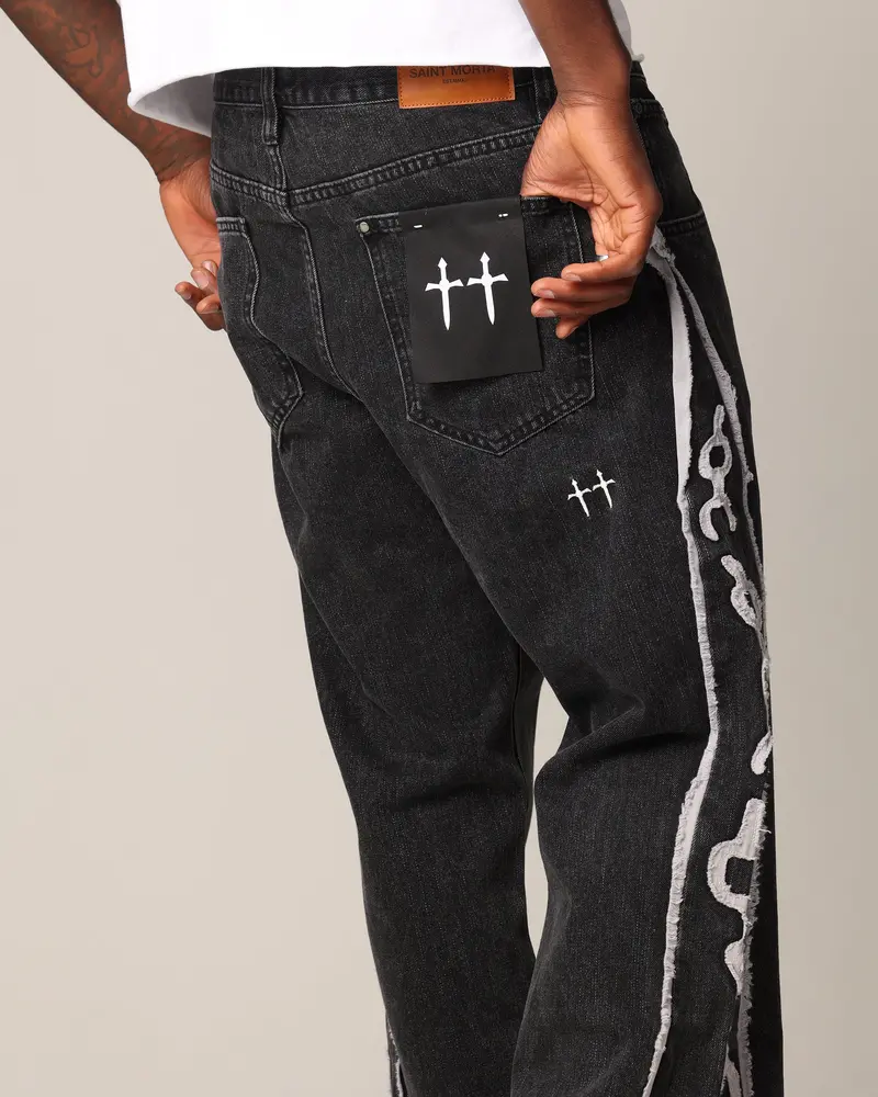 Saint Morta Holy Ghost Flared Jeans Black Wash 4
