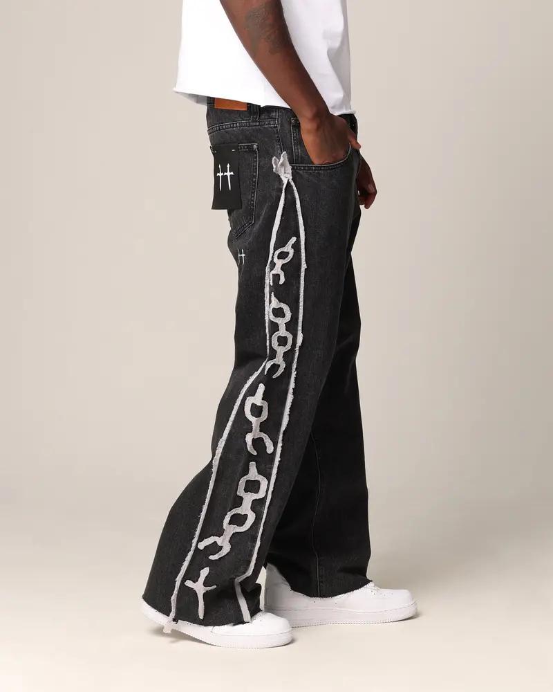 Saint Morta Holy Ghost Flared Jeans Black Wash 5