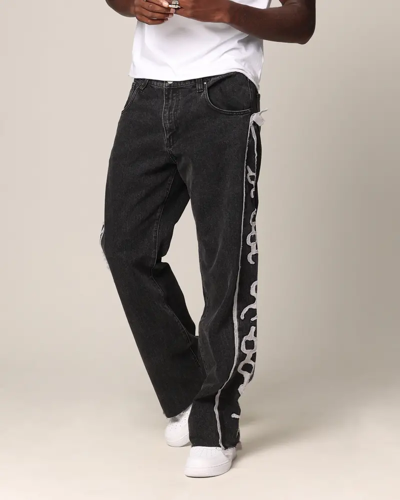 Saint Morta Holy Ghost Flared Jeans Black Wash 6