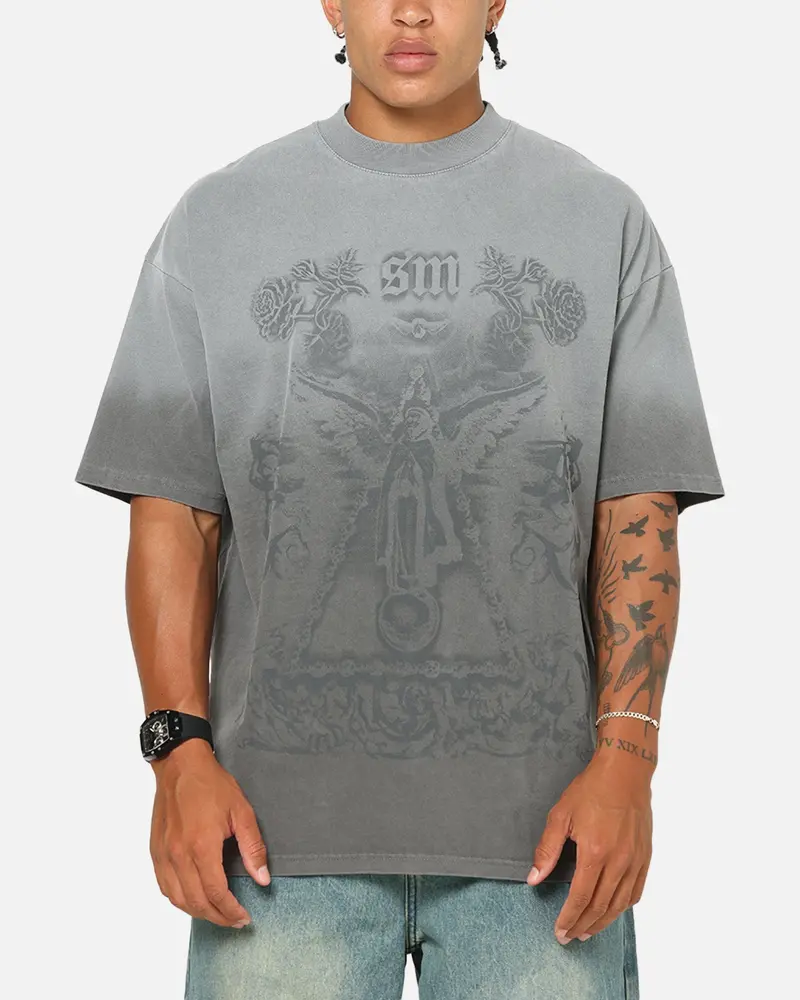 Saint Morta Holy Ghost T-Shirt Washed Charcoal 1