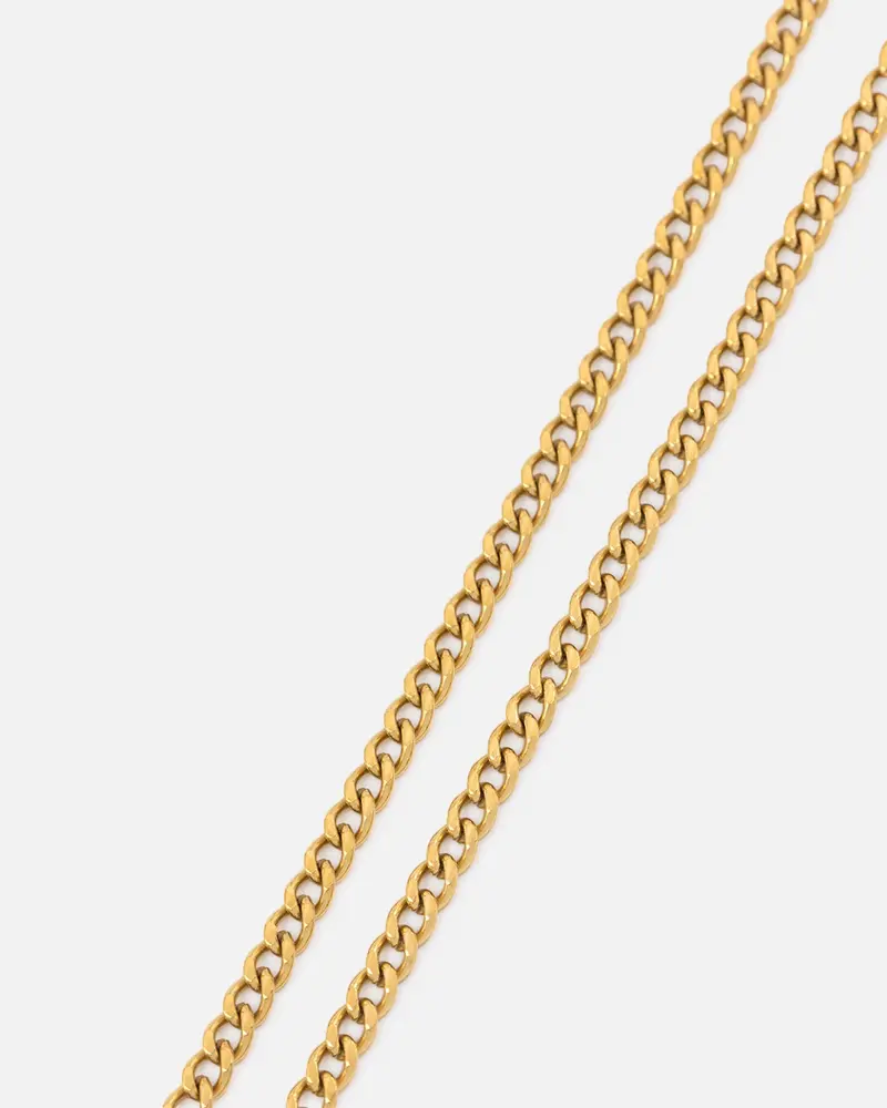 Saint Morta Holy Stacked 3Mm Cuban Chain Necklace Gold 4