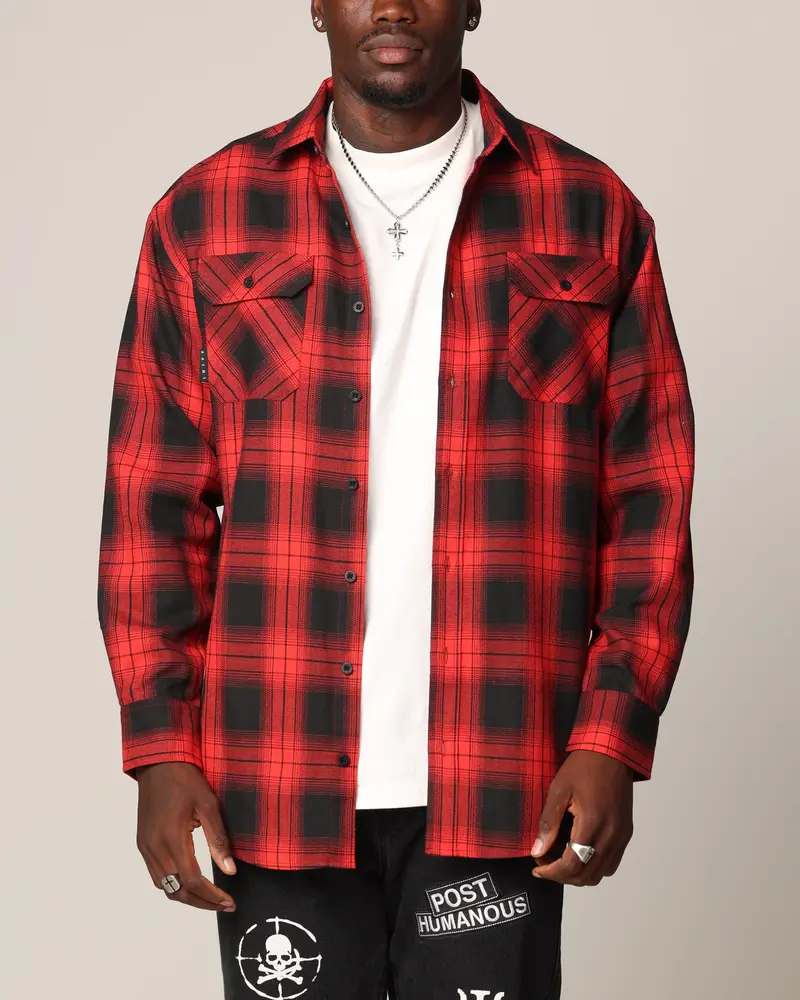 Saint Morta Icon Flannel Shirt Red/Black 1