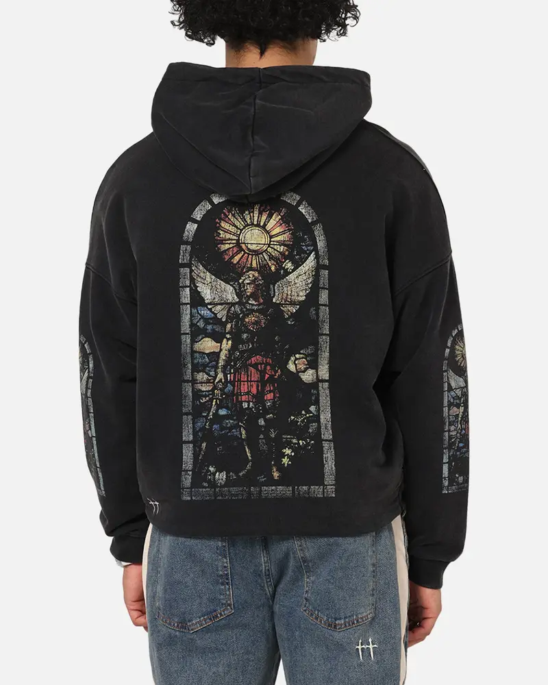 Saint Morta Kingdomcome Boxy Zip Hoodie Black 1