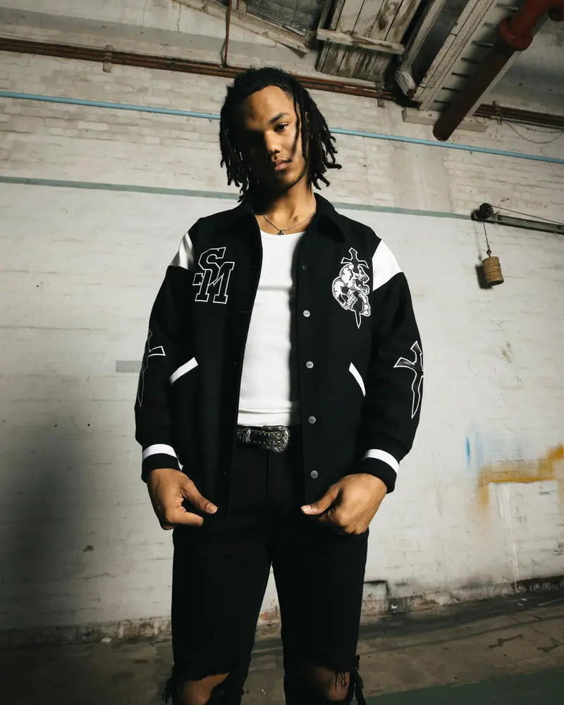 Saint Morta La Rambla Varsity Jacket Black/White 1