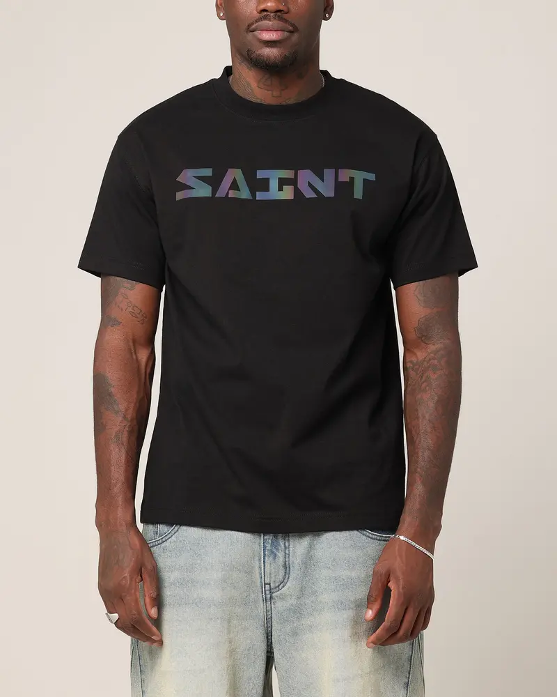 Saint Morta Lafayette V2 Scripture T-Shirt Black/Iridescent 1