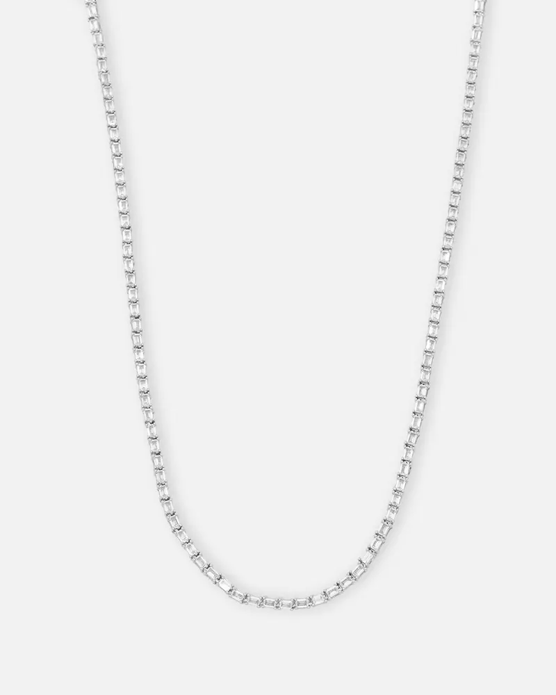 Saint Morta Landscape Baguette Chain Iced White Gold 1