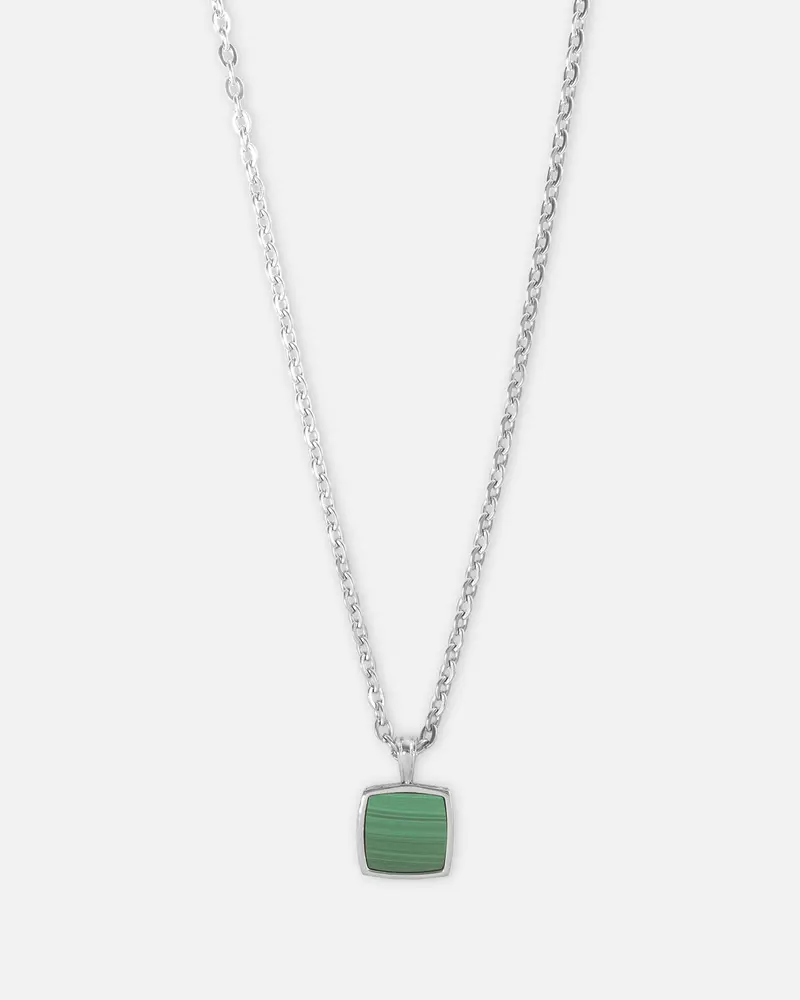 Saint Morta Malachite Pendant Chain White Gold 1
