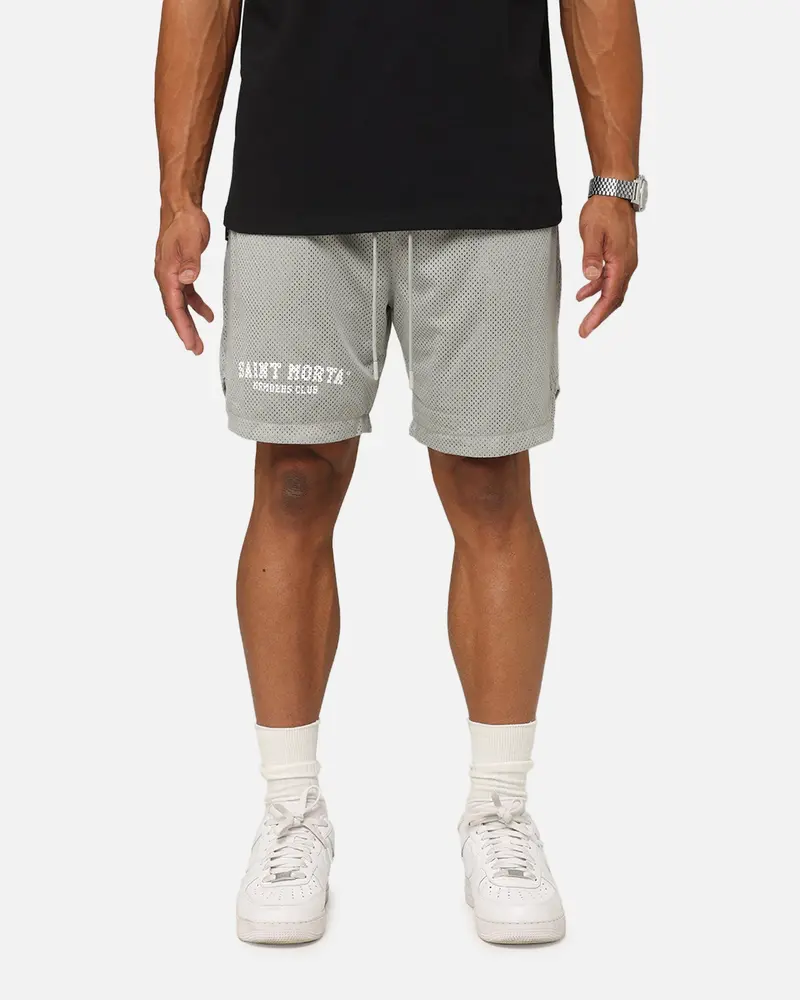 Saint Morta Members Club Mesh Shorts Light Grey 1