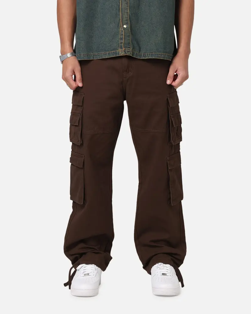 Saint Morta Modern Utility Cargo Pants Washed Brown 1