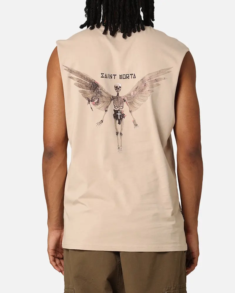 Saint Morta Momento Mori Oversized Muscle T-Shirt Stone 1
