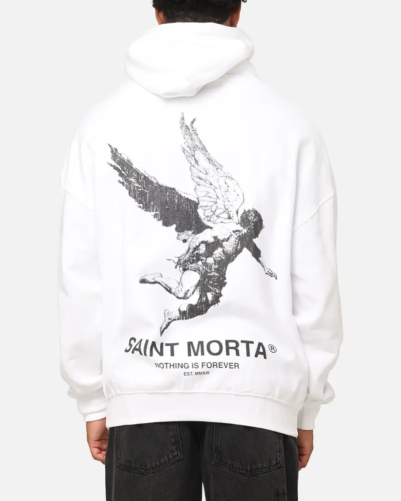 Saint Morta Nothing Is Forever Boxy Hoodie White/Black 1
