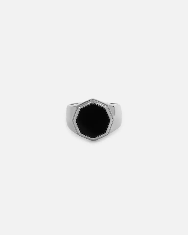 Saint Morta Onyx Octagon Signet Ring White Gold 1