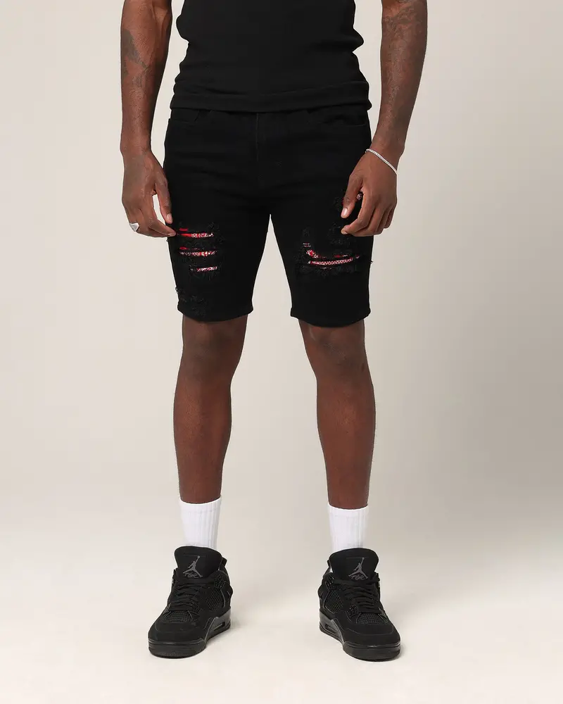 Saint Morta Paisley Summum Shorts Black/Red 1