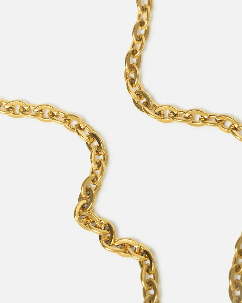 Saint Morta Pearl Square Pendant Chain Gold 2