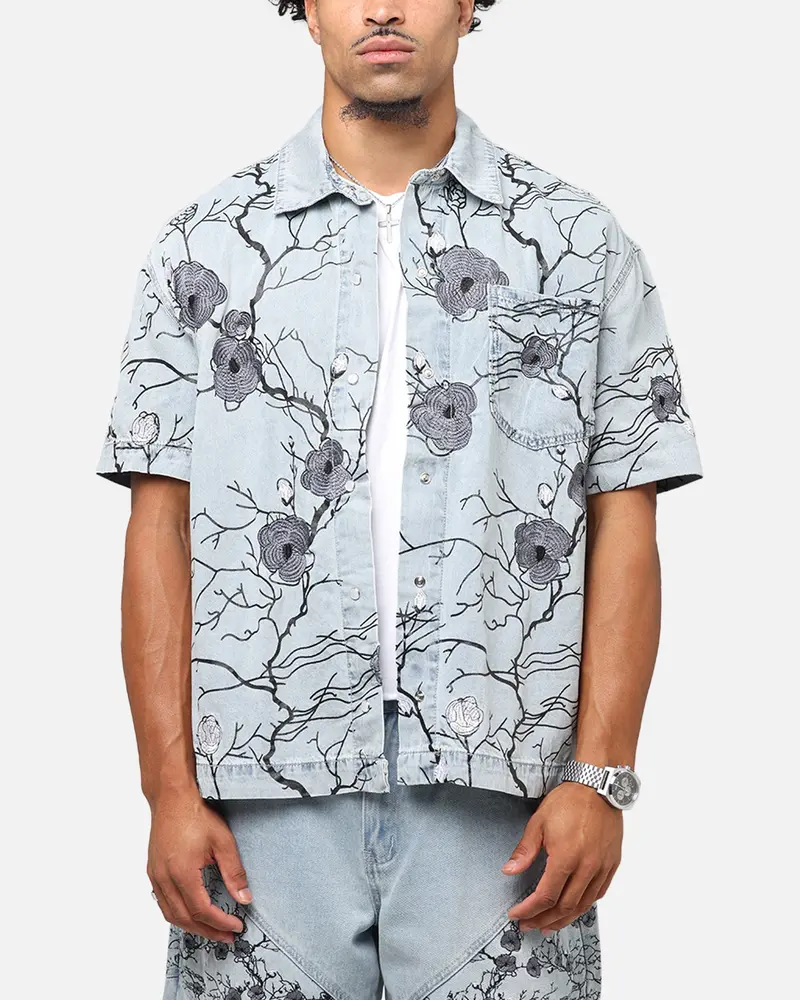 Saint Morta Poison Ivy Boxy Denim Shirt Mid Blue 1