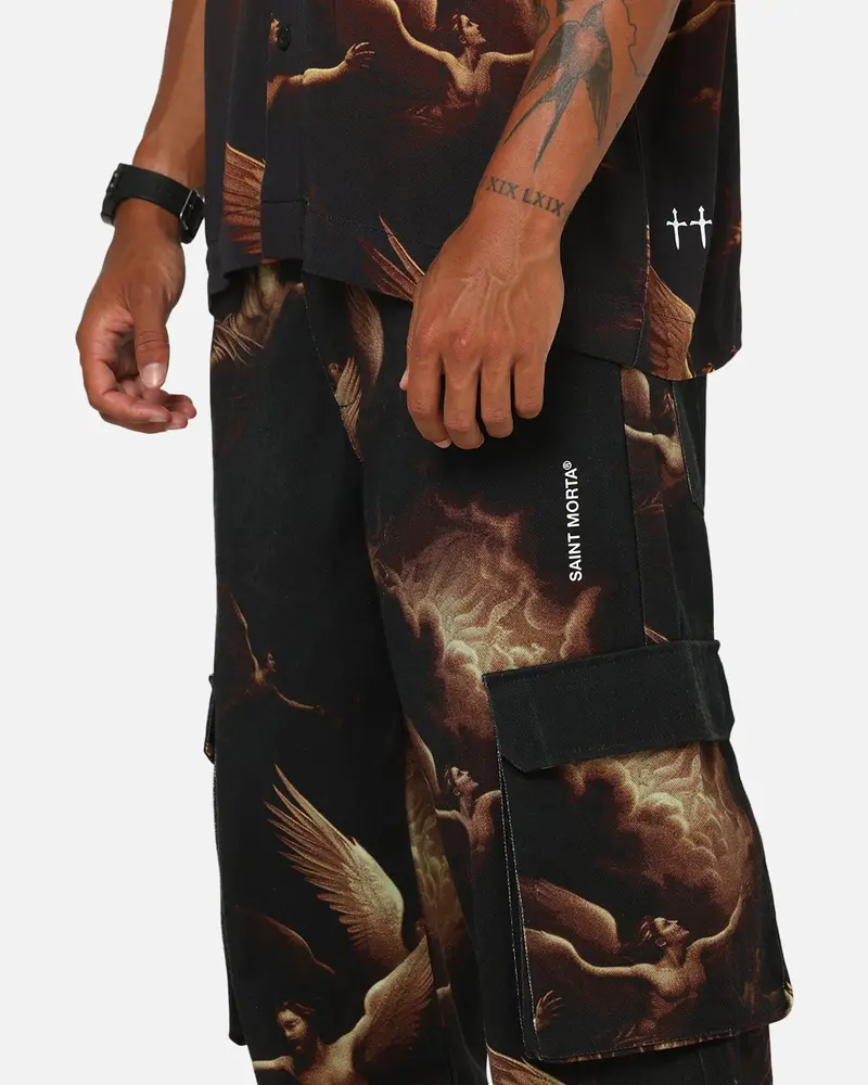 Saint Morta Rapture Cargo Pants Black/Orange 3
