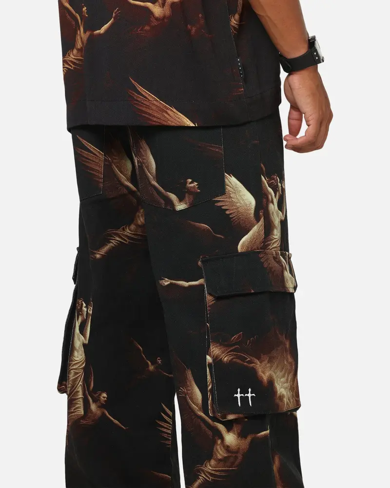 Saint Morta Rapture Cargo Pants Black/Orange 4