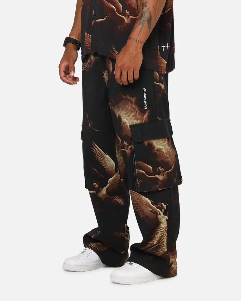 Saint Morta Rapture Cargo Pants Black/Orange 5