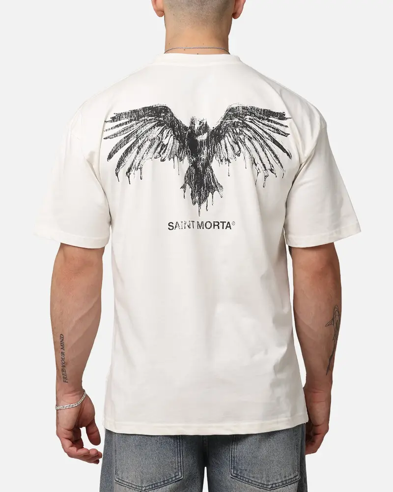 Saint Morta Raven Boxy T-Shirt Off White 1