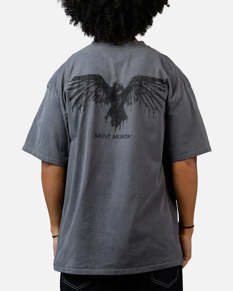 Saint Morta Raven T-Shirt Washed Charcoal 1