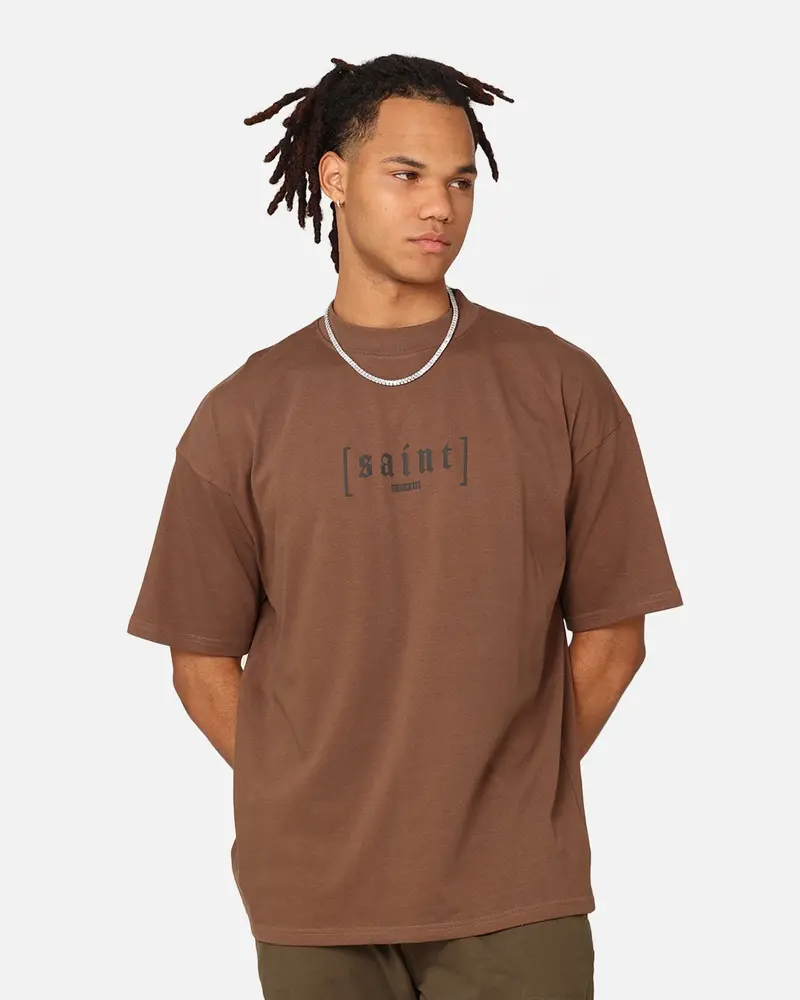 Saint Morta Rebirth Mock Neck T-Shirt Brown 1