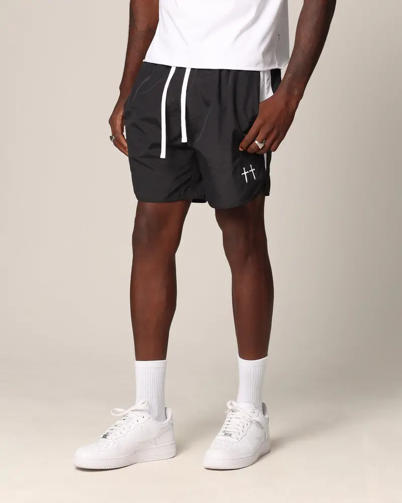 Saint Morta Relic Nylon Shorts Black/White 1