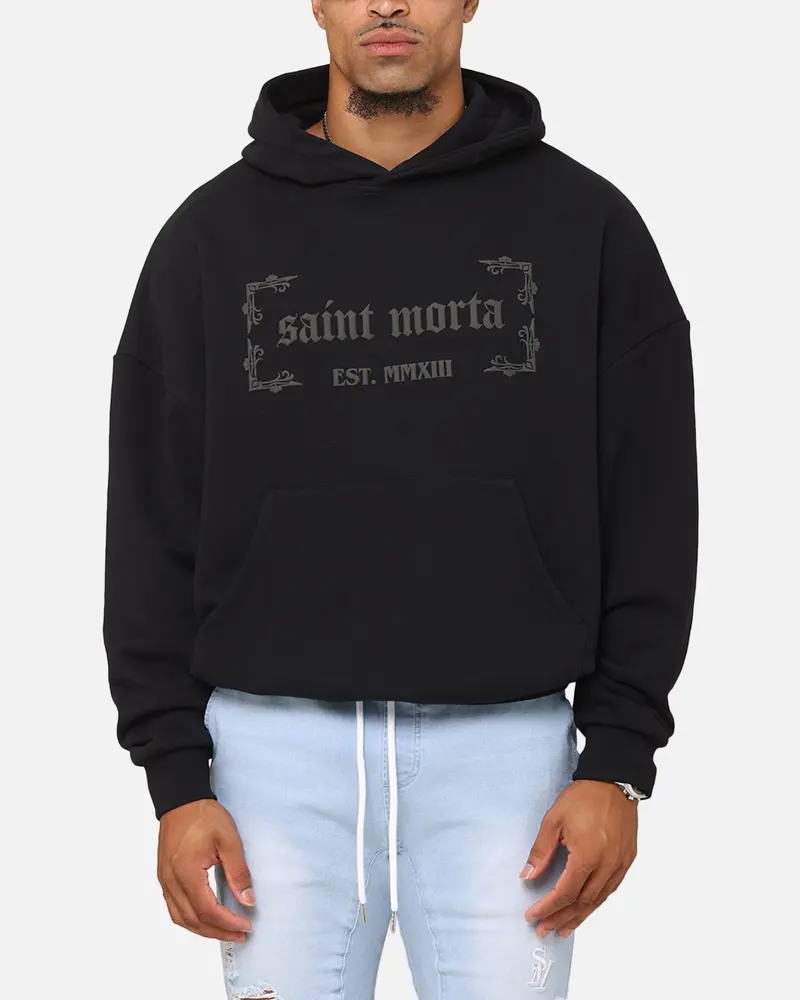 Saint Morta Repentant Heart Boxy Hoodie Black/Black 1
