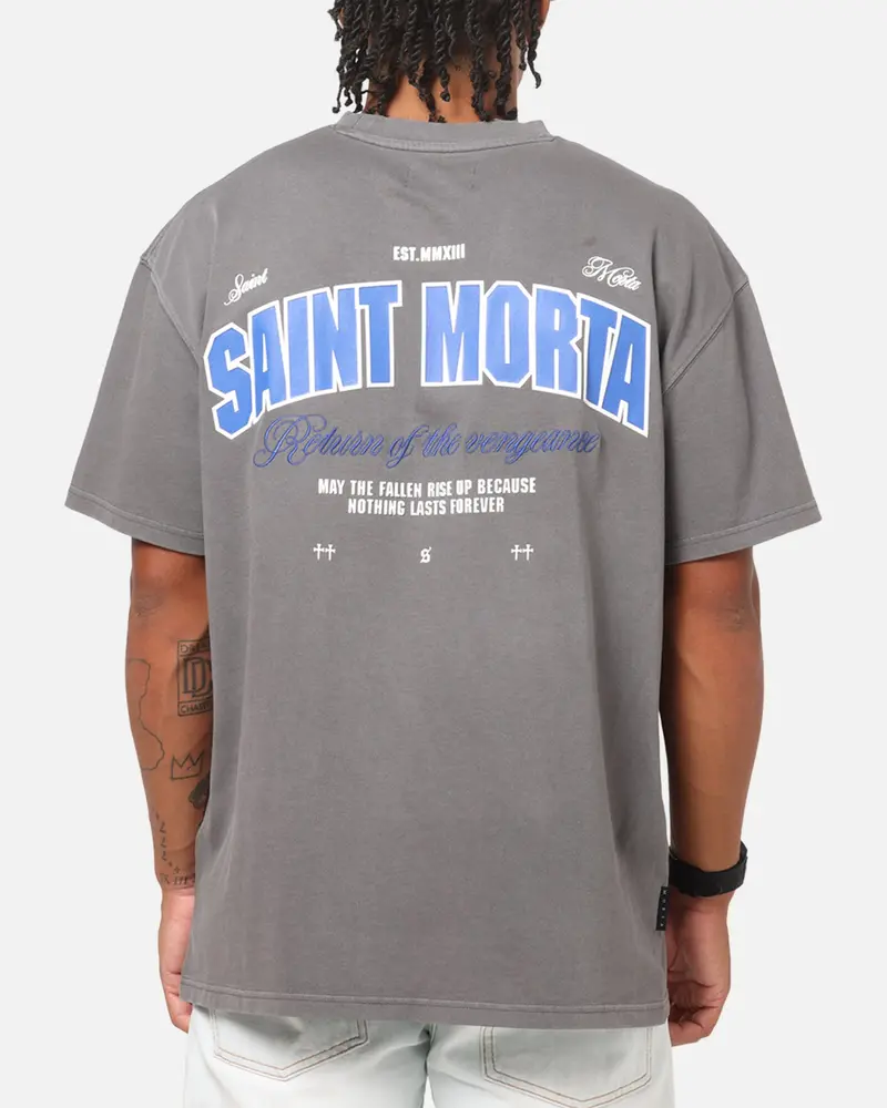 Saint Morta Rise Up Boxy T-Shirt Washed Charcoal 1