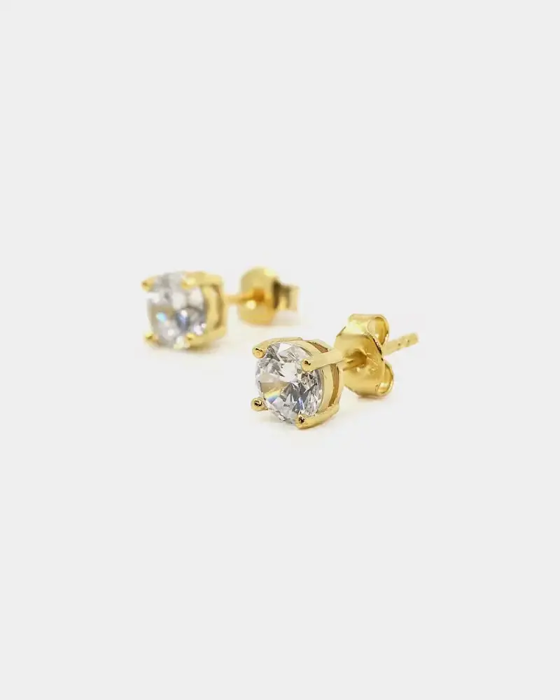 Saint Morta Round Cut Earrings Iced Gold 1