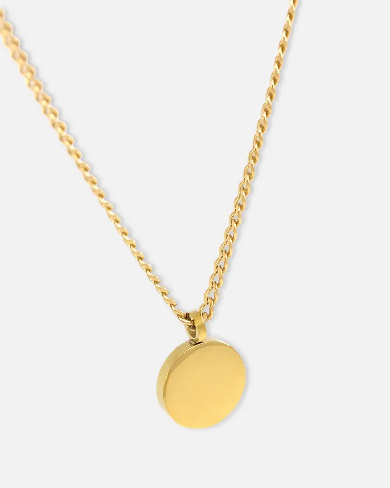 Saint Morta Round Totem Pendant Chain Gold 3