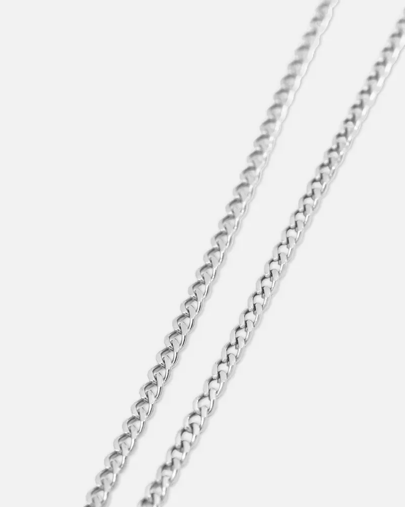 Saint Morta Round Totem Pendant Chain White Gold 4