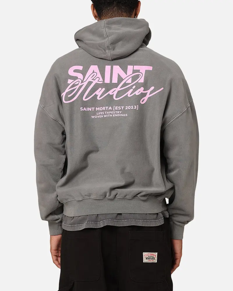 Saint Morta Saint Studios Premium Hoodie Washed Charcoal 1