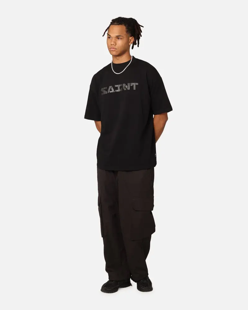 Saint Morta Scripture Mock Neck T-Shirt Black 2