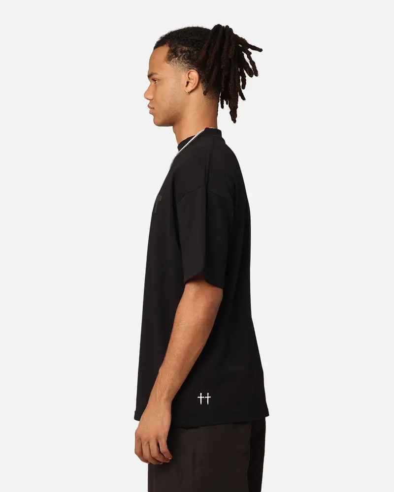Saint Morta Scripture Mock Neck T-Shirt Black 6
