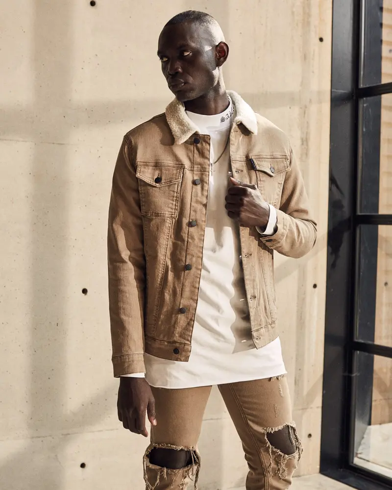 Saint Morta Sherpa Denim Jacket Brown 1