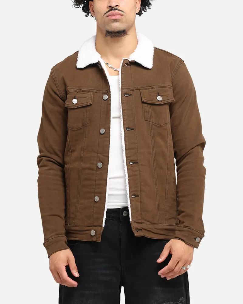 Saint Morta Sherpa Denim Jacket Vintage Brown 1