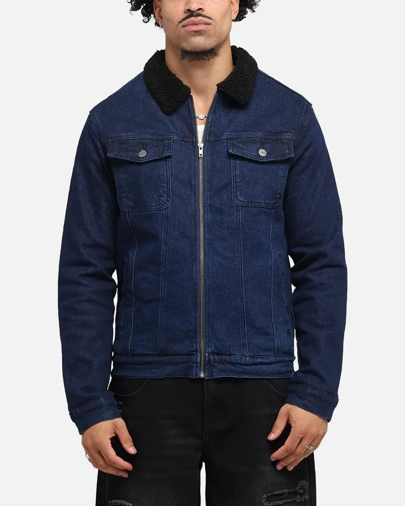 Saint Morta Sherpa Denim Zip Jacket Indigo/Black 1
