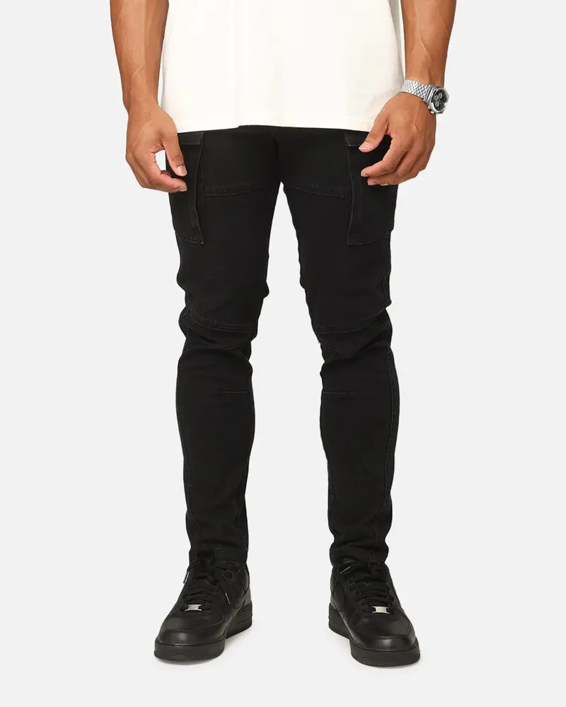 Saint Morta Skinny Cargo Jeans Vintage Black 1