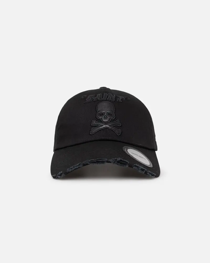 Saint Morta Skull And Bones 6 Panel Strapback Black/Black 1