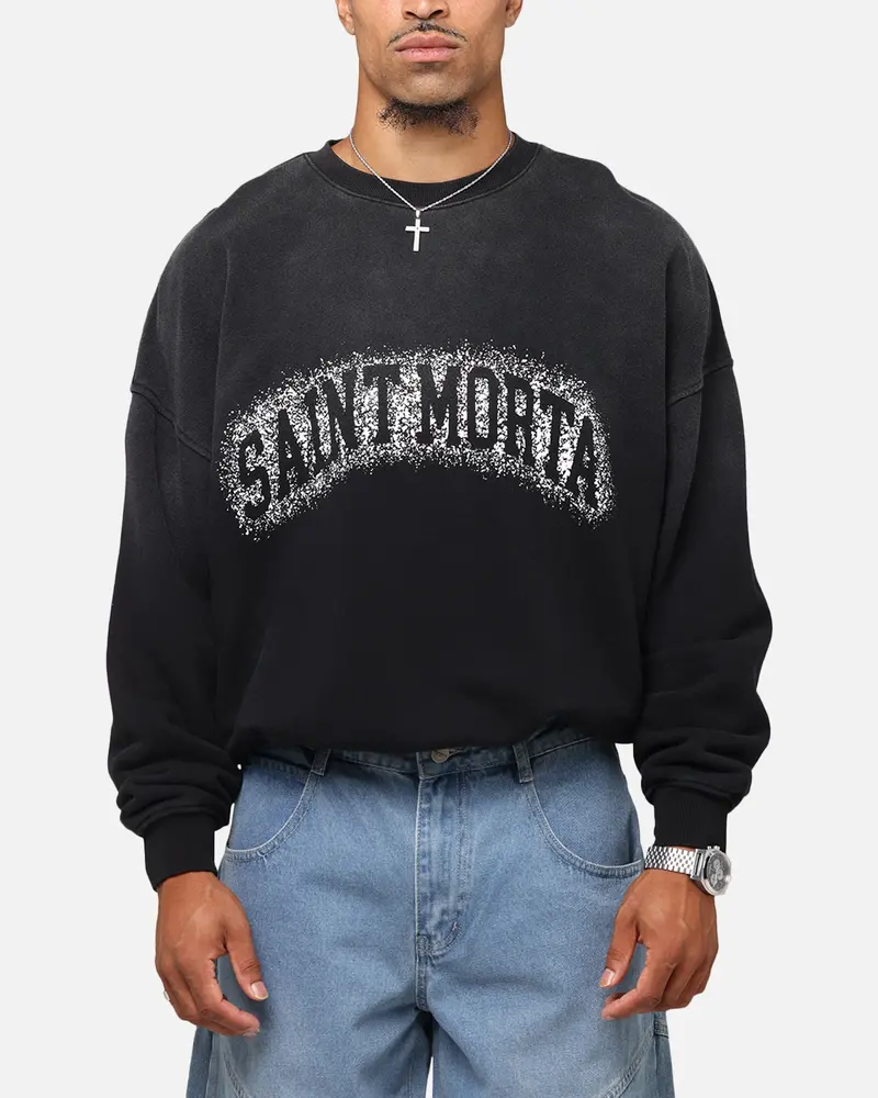 Saint Morta Spray Logo Crewneck Black 1