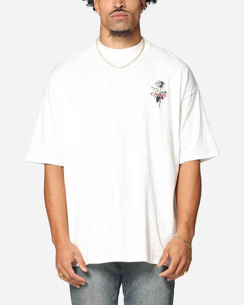 Saint Morta St Valentine Mock Neck T-Shirt Off White 2
